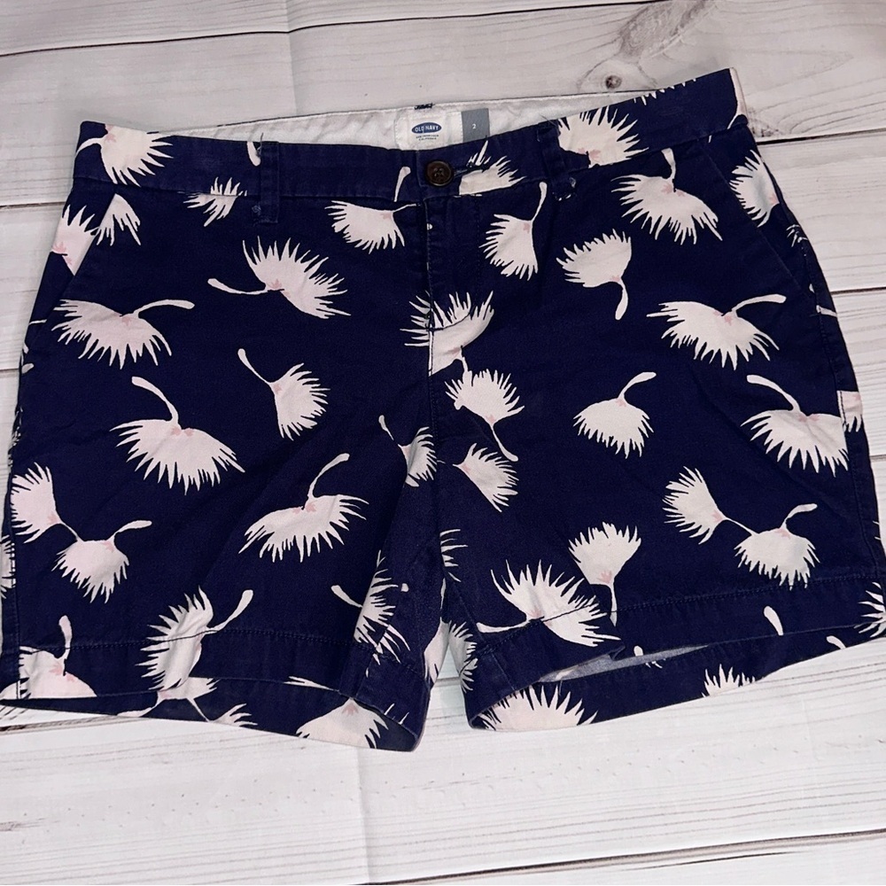 Women's Size 2 Navy Floral Design Shorts, Summer Shorts, Casual Shorts, Cute